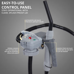 DEWAY no-kink hose design enables easy positioning in tight spaces
