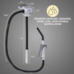 DEWAY compact portable transfer device for ready siphoning action