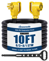 DEWENWILS EV 50A 10ft cord with 14-50P plug for outdoor RV power