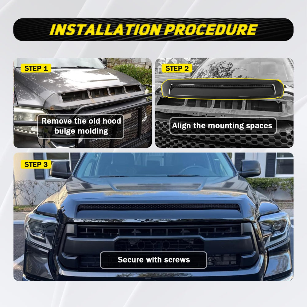 DEWHONETE hood bulge helps shield engine from debris while stylish.
