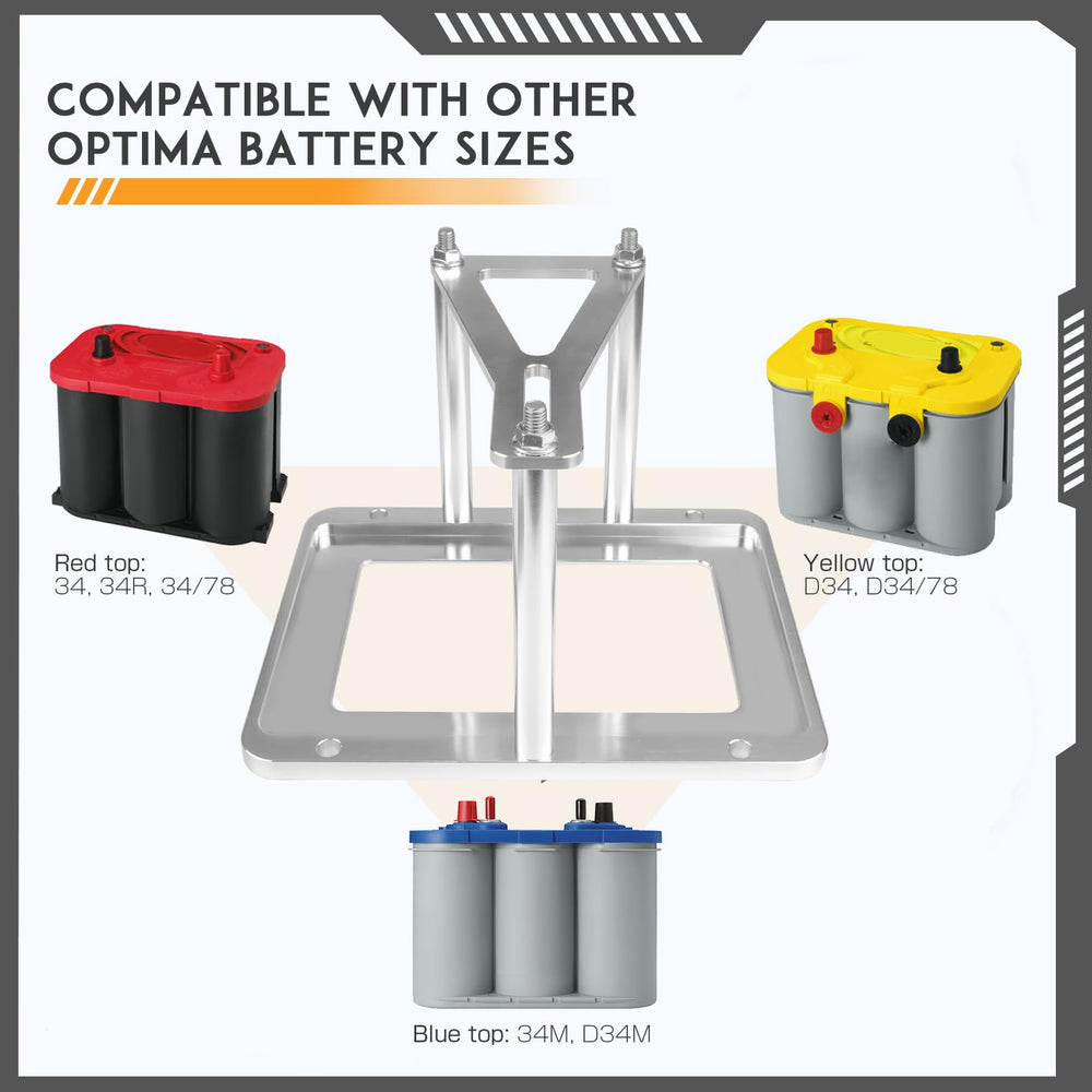 Dexonu battery tray base plate with hardware provides stable support.