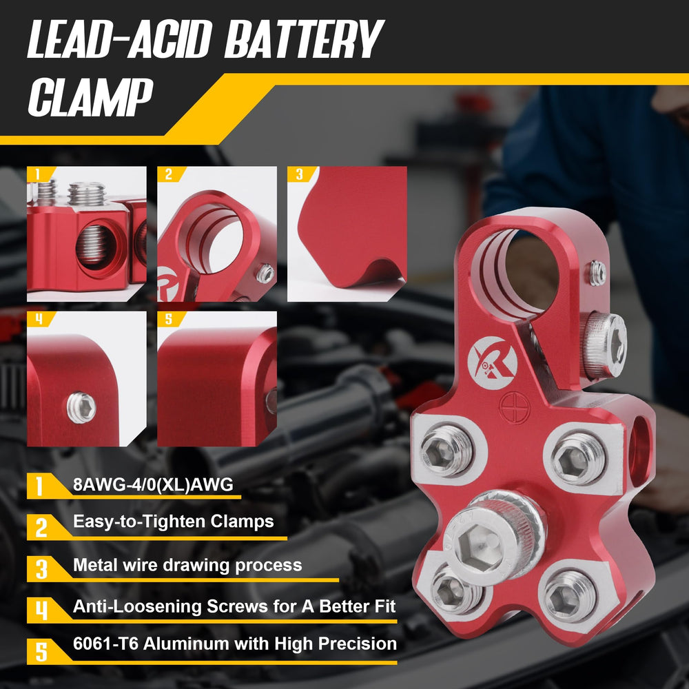 DGBEN easy-tighten head design ensures secure battery connections
