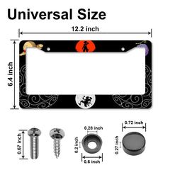 DGDRHZ aluminum license frame black set close-up showing sturdy construction