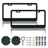 DGDRHZ black leopard license frame front view with bold style and durable aluminum