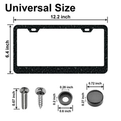 DGDRHZ leopard-print license frame close-up showing crisp print on aluminum