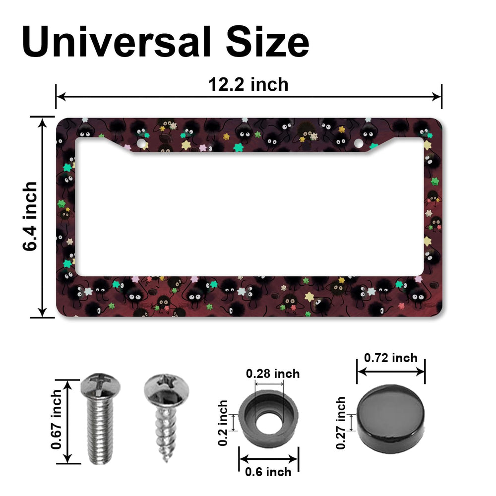 Close-up of DGDRHZ license frame kit contents for easy installation