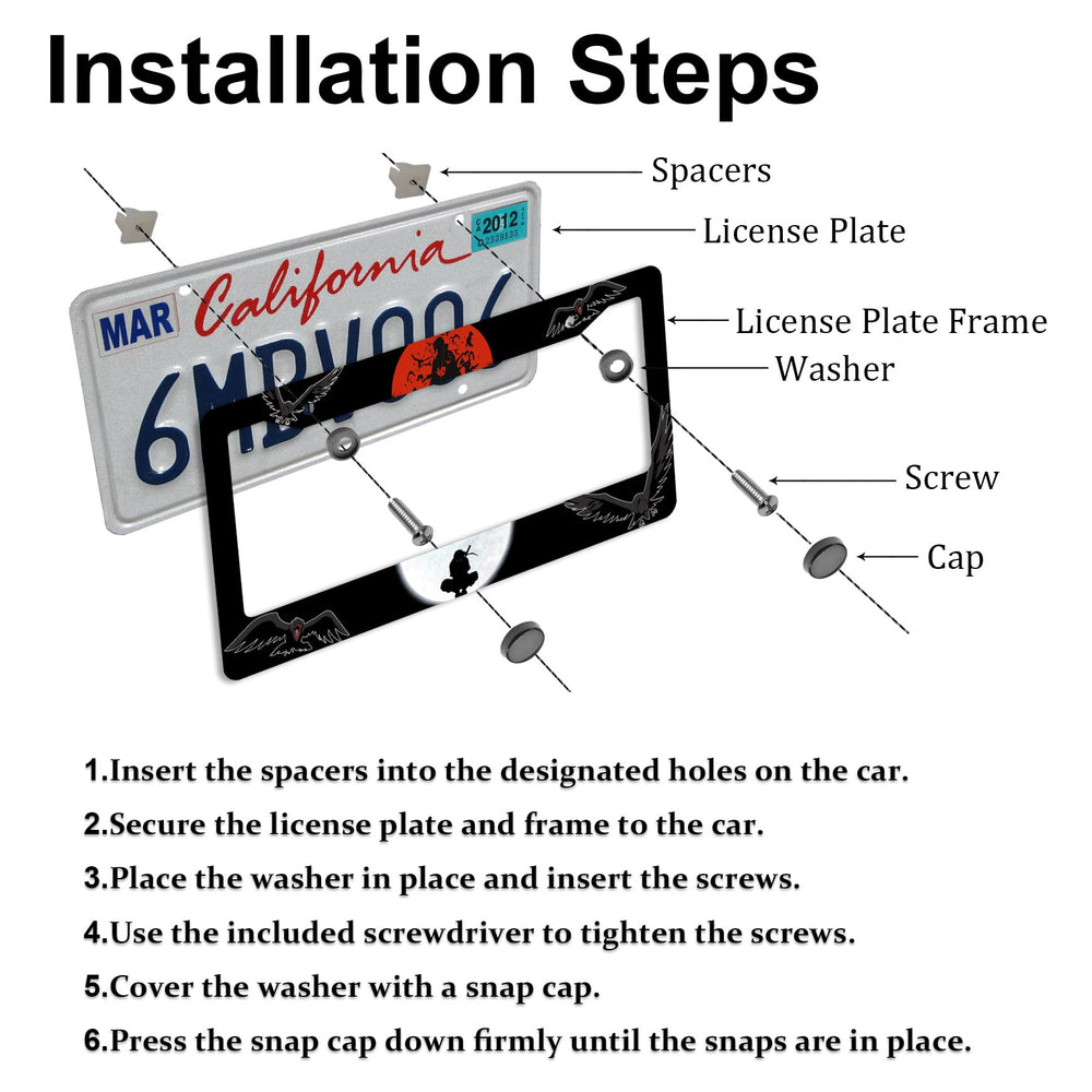 DGDRHZ license plate frame 2 screws and coasters for quick install