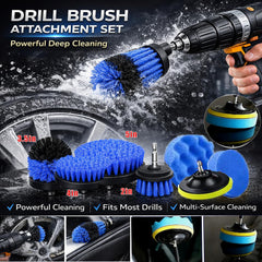 DGHEYQT drill brush attachments for quick scrubbing on wheels and hard-to-reach areas.