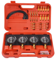DHA carb synchronizer four-gauge set shown for balanced carburation.