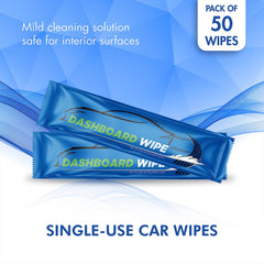 Diamond Wipes dashboard cleaning wipe demonstrates quick interior touch-ups.