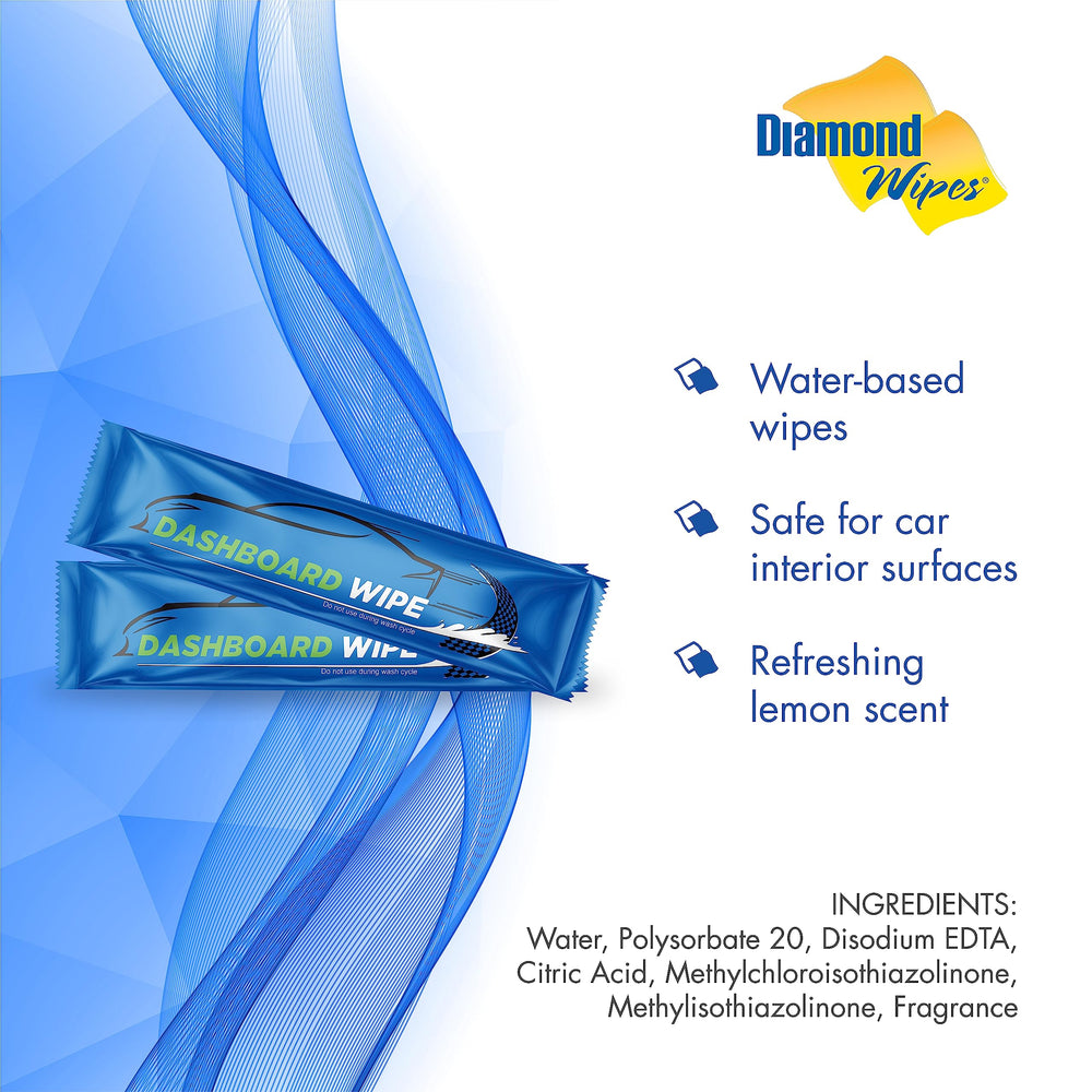 Diamond Wipes lemon-scented wipe releasing a fresh fragrance during cleaning.