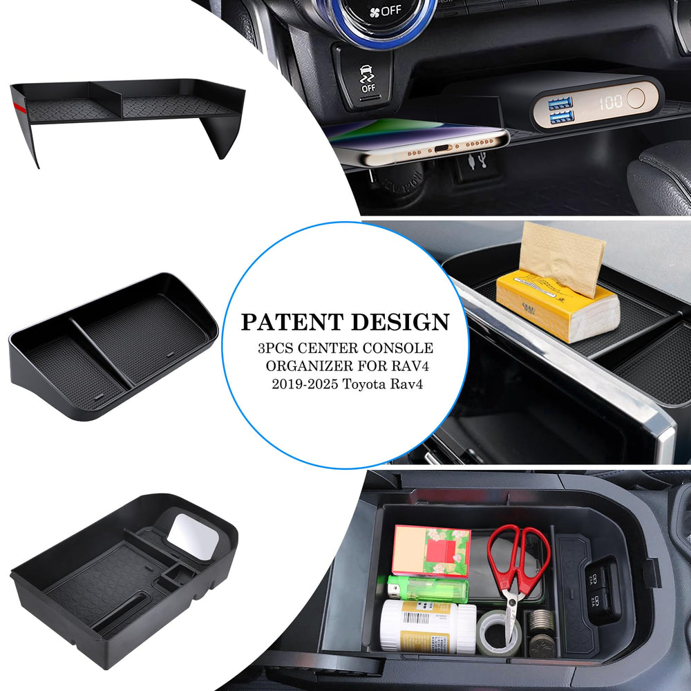 DIAMOOKY armrest storage box adds hidden space for small items in the RAV4.
