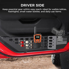 DIAMOOKY metal front door pocket panel two-pack setup for Jeep doors.