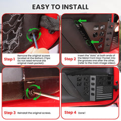 DIAMOOKY metal pocket panel – easy install with existing screws for Wrangler JK