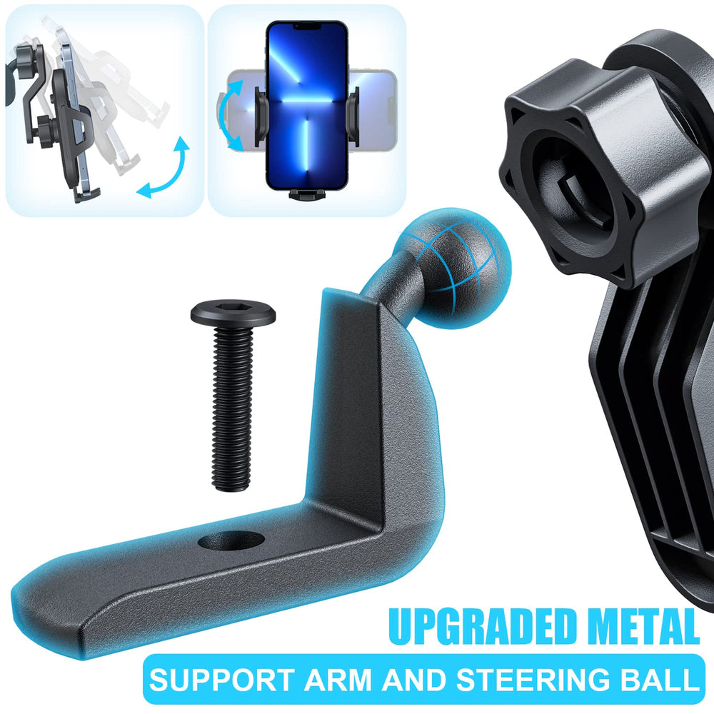 DIAMOOKY upgraded mount with 360° rotation for optimal phone angle.