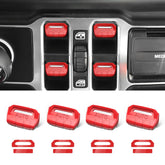 DIAMOOKY window switch cover in bright red for Wrangler JL—precise fit enhances interior look.