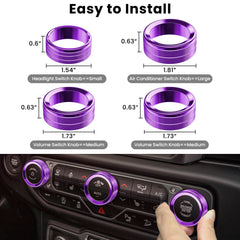 DIAMOOKY Metallic window switch cover purple guards buttons from wear.