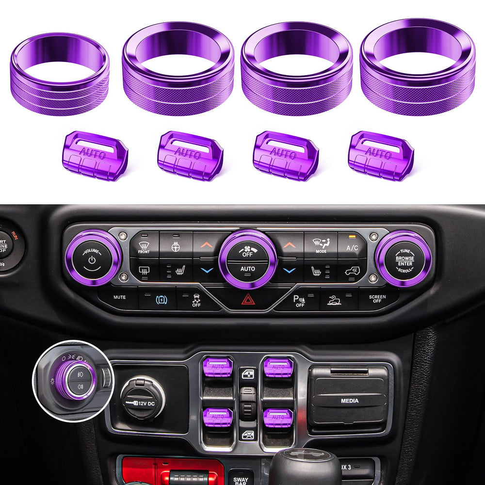 DIAMOOKY Wrangler window switch cover in purple adds protection and style.