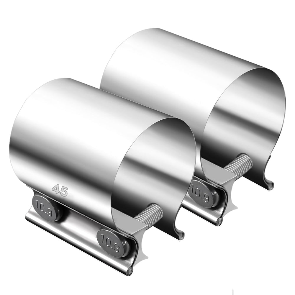 Dianrui 2-pack 1.75in butt joint exhaust clamps securing exhaust pipe connections