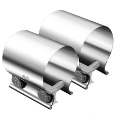 Dianrui 2-inch butt-joint clamp on exhaust pipe for a secure seal.