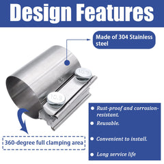 Dianrui stainless steel exhaust clamp 1.75in resists rust and corrosion