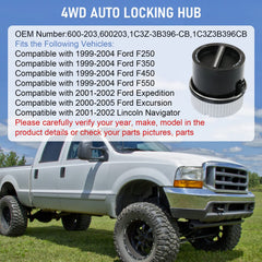 DICMIC locking hub front view for Ford F-450 highlights smooth 4WD transition.