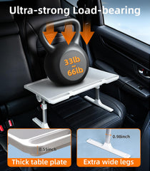 DICMKY table with phone/tablet slots secures devices during travel.