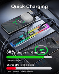 Retractable charging cable retracted into the DICMKY hub