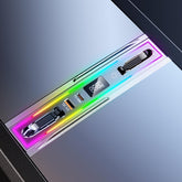 DICMKY Tesla USB hub with RGB light installed in a Model Y cabin for ambient charging