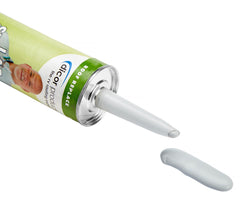 Dicor 551LSG-1 sealant at roof edge showing watertight potential for RV roofs.