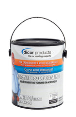 Dicor RP-CRC-1 bottle ready for EPDM RV roof coating.