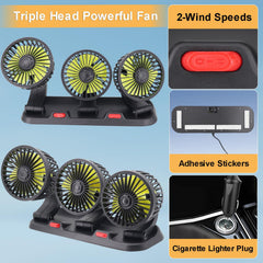 Dicross portable vehicle fan fits cars, trucks, and RVs for on-the-go relief.