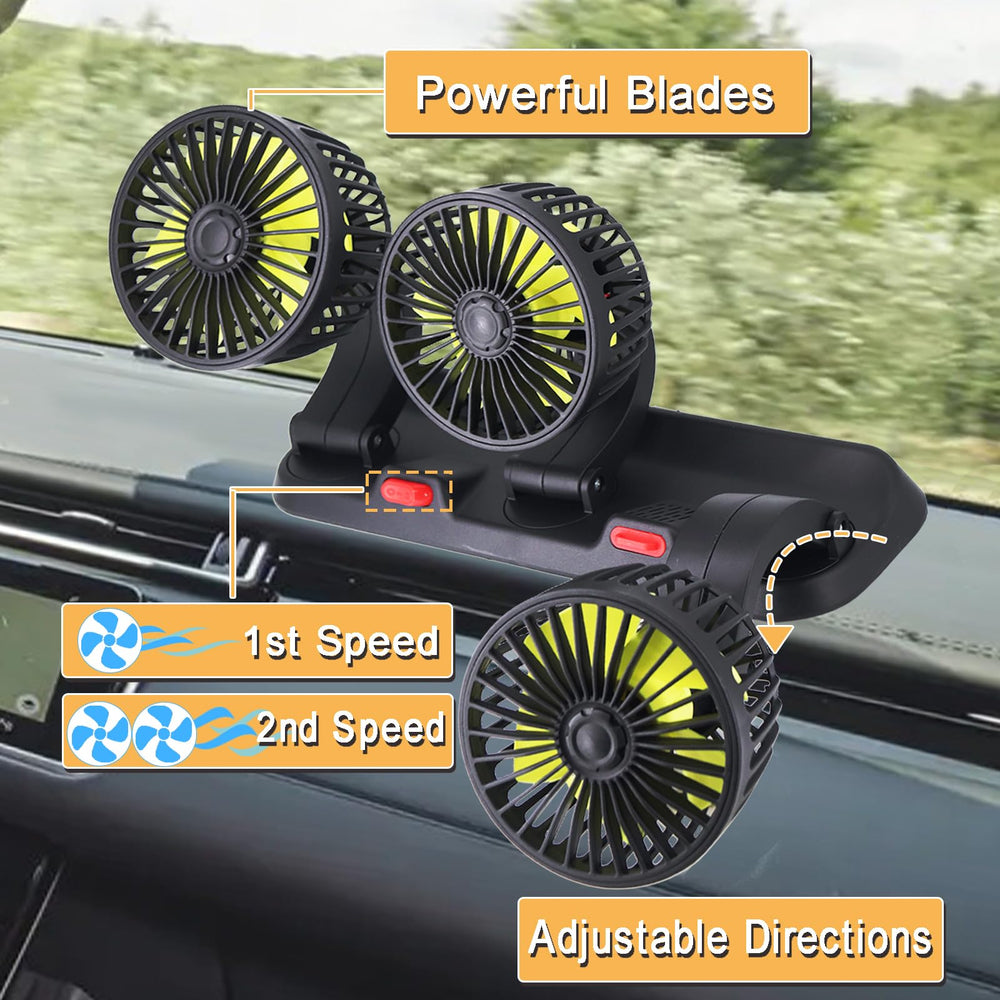 Dicross whisper-quiet car fan keeps conversations uninterrupted while cooling.