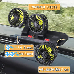 Dicross whisper-quiet car fan keeps conversations uninterrupted while cooling.