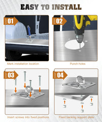 Digank easy-install D-ring anchor using hole saw and chisel.
