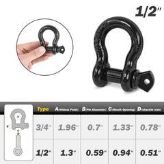 Digank D Ring Shackle installed on ATV for off-road recovery.