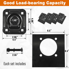 Digank trailer floor tie downs securing cargo during transport