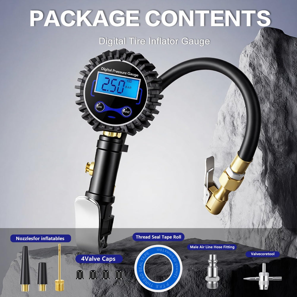 DigitPro universal nozzle attachments fit cars, motorcycles, inflatables