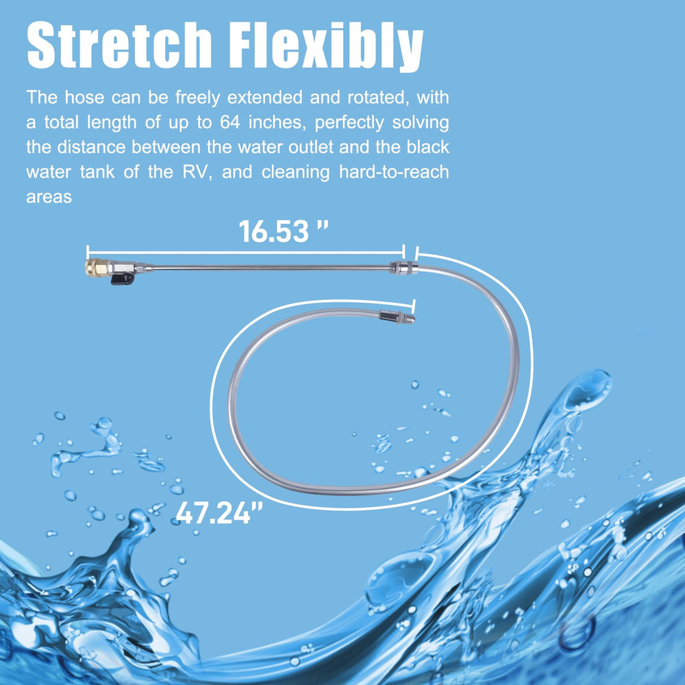 DigNew Metal RV Black Tank Wand stainless steel pipe provides reliable flow control.