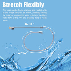 DigNew Metal RV Black Tank Wand stainless steel pipe provides reliable flow control.