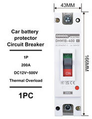 DIHOOL DC breaker installed in a panel demonstrates front-access isolation