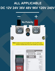 DIHOOL 500V DC Breaker battery disconnect in a DC system