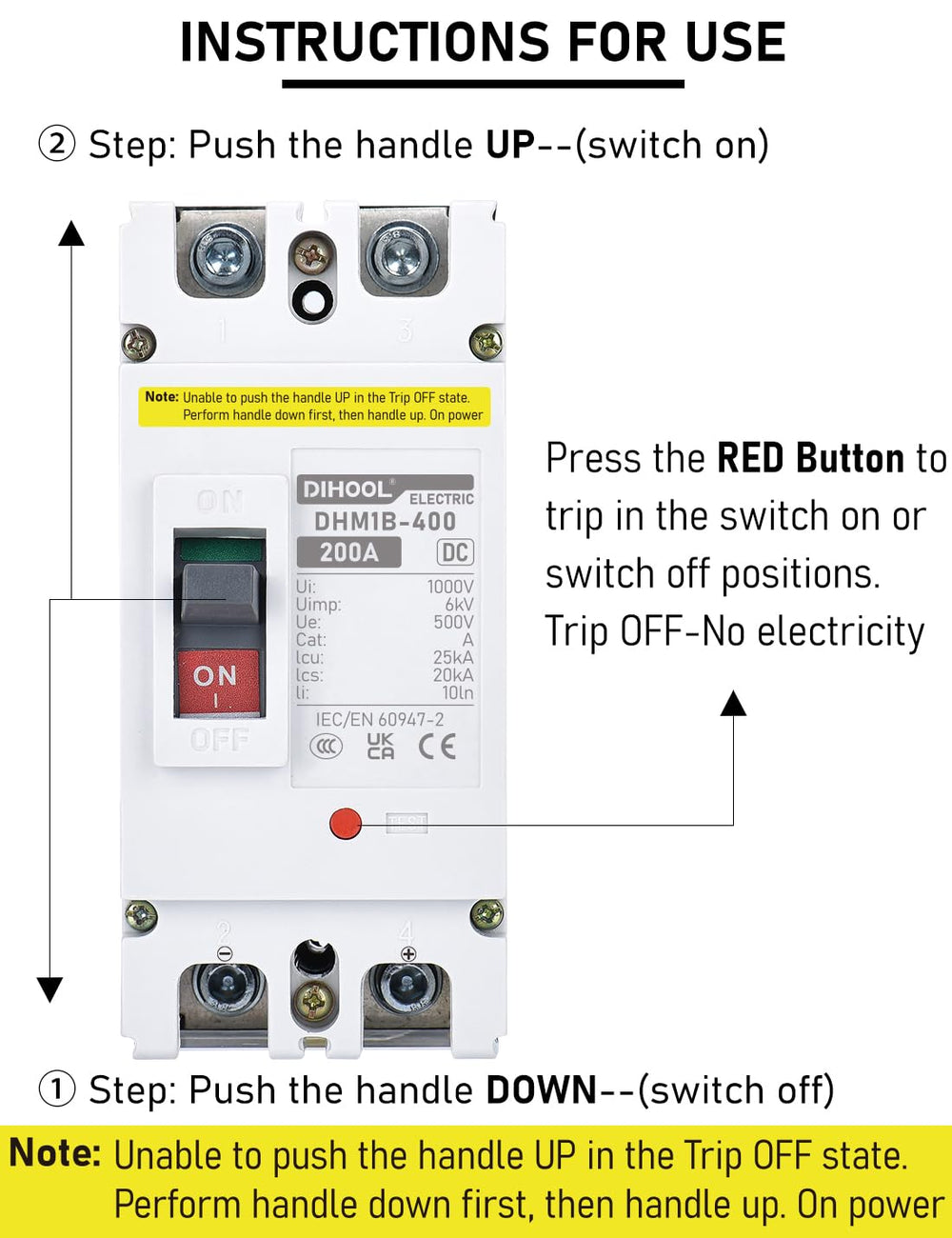 DIHOOL DC Breaker suitable for solar, UPS, and data center setups