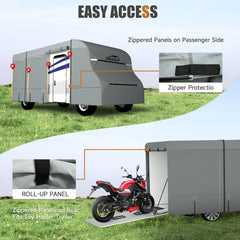 DikaSun Class C cover rollable zipper doors enable quick interior inspections