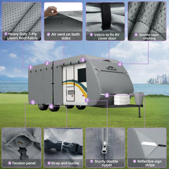 DikaSun RV Cover includes storage bag and accessories for convenience