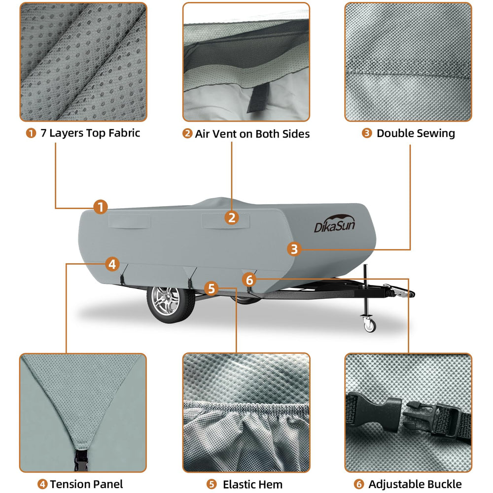 DikaSun 7-layer waterproof fabric provides durable rain and UV protection