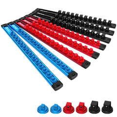 DikTalk 8pc magnetic socket organizer set showing color-coded trays and sizes for quick access.