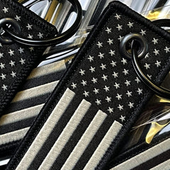 DillenCo combo set product shot showcases unified patriot theme for vehicles and keys
