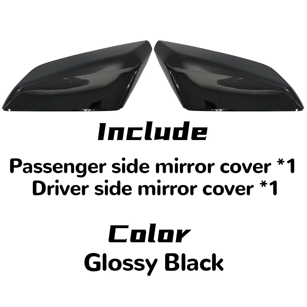 DIMEANI Malibu mirror cover assembly shown in glossy black for easy replacement.