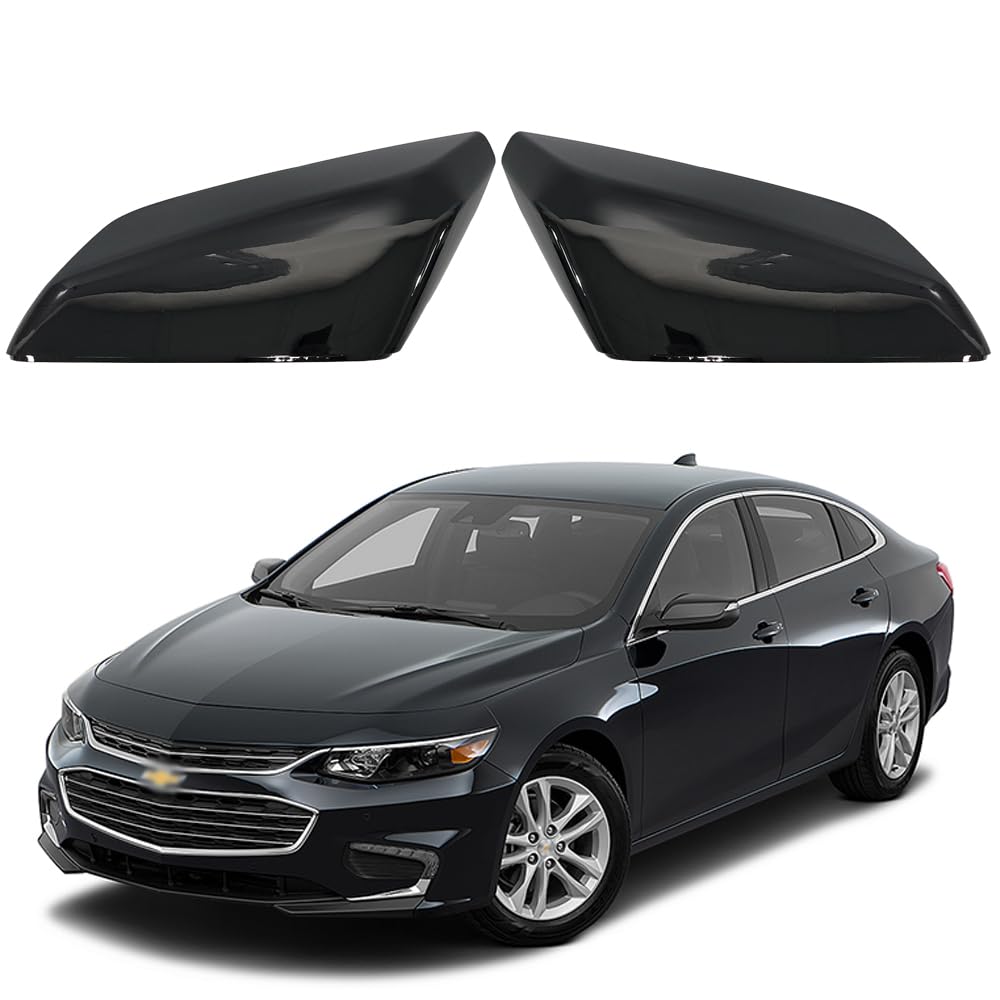 DIMEANI Malibu passenger side mirror cover in glossy black adds stylish protection.
